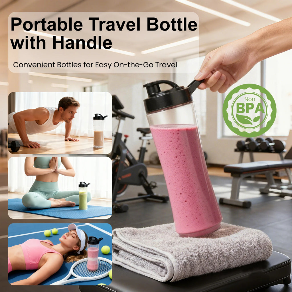 SUPERLEX Double Cup 600ML Electric Powerful Juicer 4000mAh Powerful Ice Crush Portable Blender Simple Operation Easy To Clean