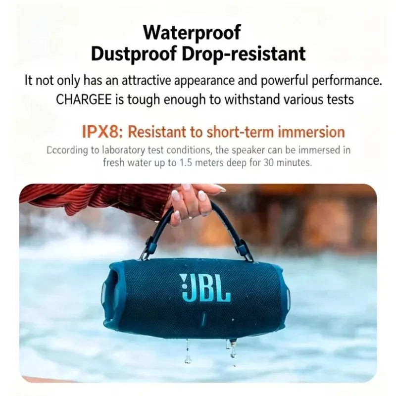 JBL Charge 6 Portable Waterproof Drop Proof Bluetooth Speaker Deep Bass Outdoor Camping Travel Speaker Removable Carrying Strap